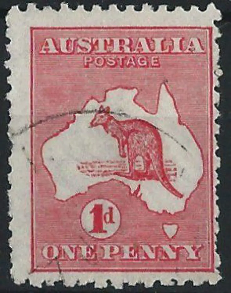 1913 1st wmk 1d red with "Cut throat kangaroo"  ... Image 1++
