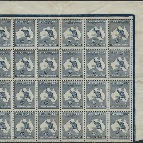 1913 1st wmk 2½d indigo upper right marginal block ...
