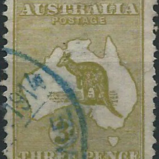 1913 1st wmk 3d olive with inverted wmk. Ironed ...