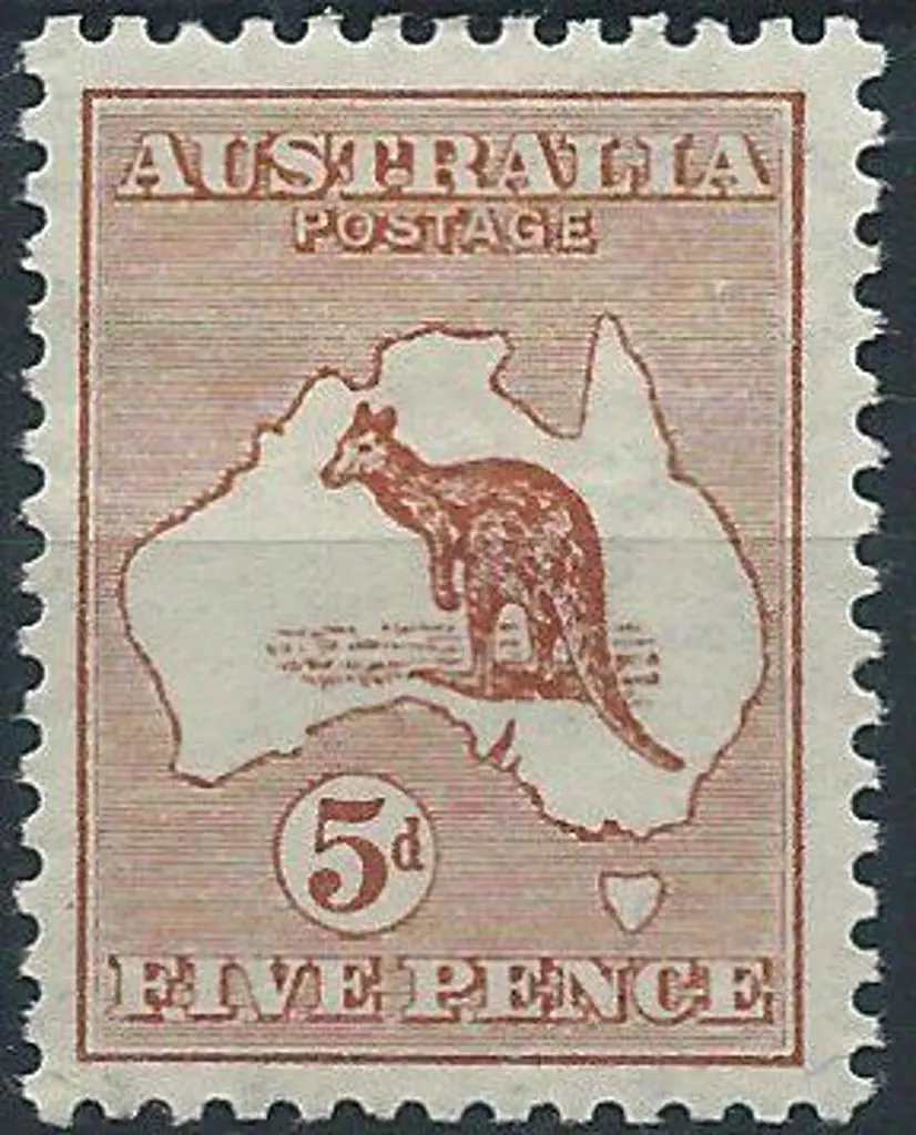 1913 1st wmk 5d chestnut MLH & very well centred. ... Image 1++