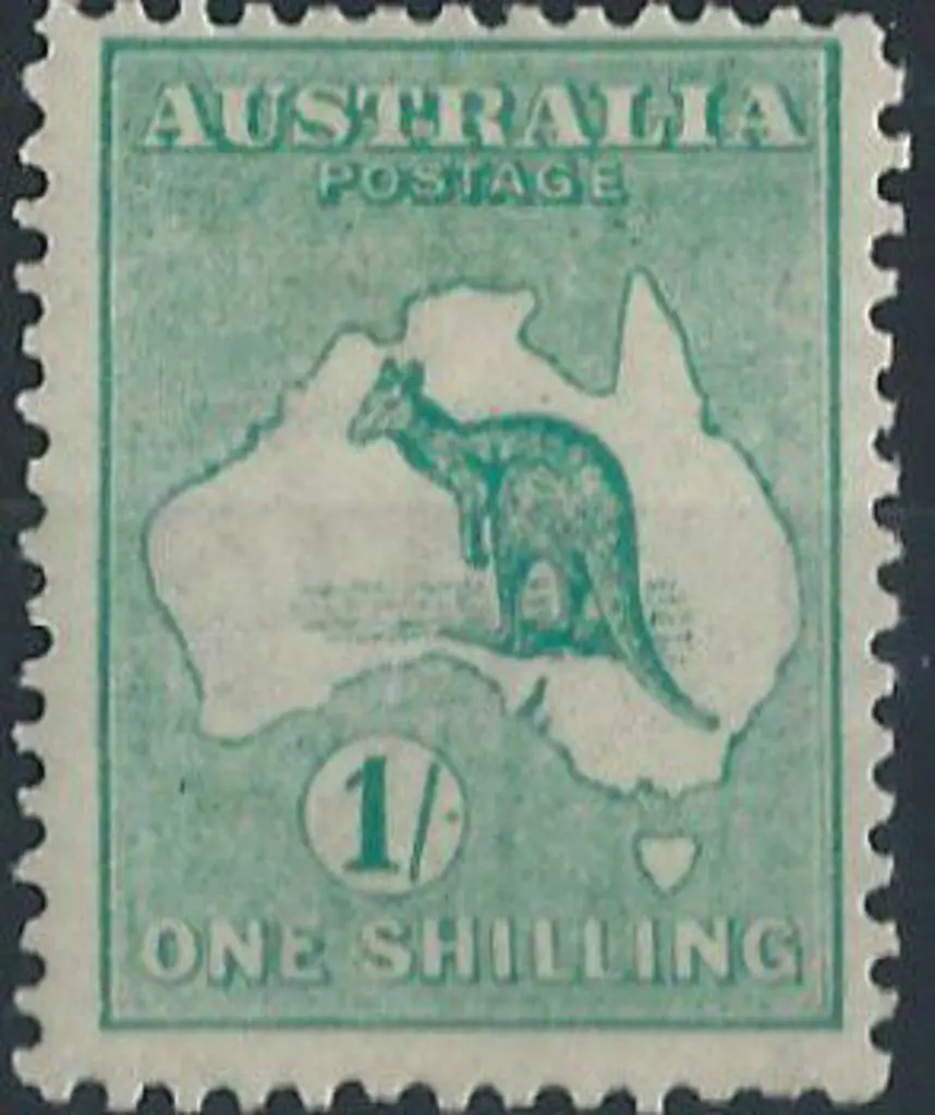 1913 1st wmk 1/- emerald. Centred high, MLH. SG 11 ... Image 1++