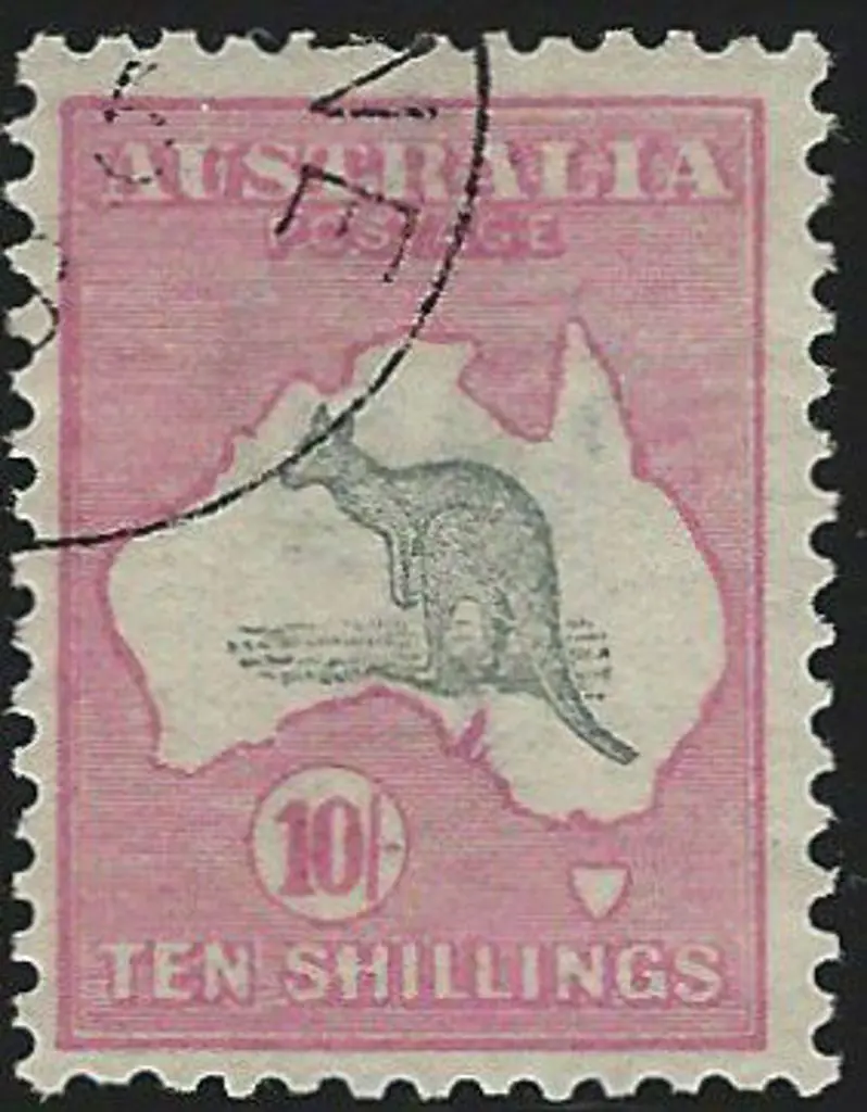 1913 1st wmk 10/- grey & pink CTO by crisp cds in ... Image 1++