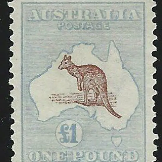 1913 1st wmk £1 red-brown & blue Die II. Unused ...