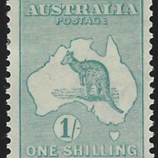 1915 2nd wmk 1/- blue-green. MLH with fresh ...