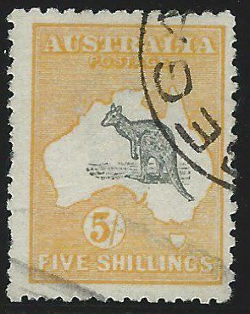 1915 2nd wmk 5/- grey & chrome F/U with bold cds ... Image 1++