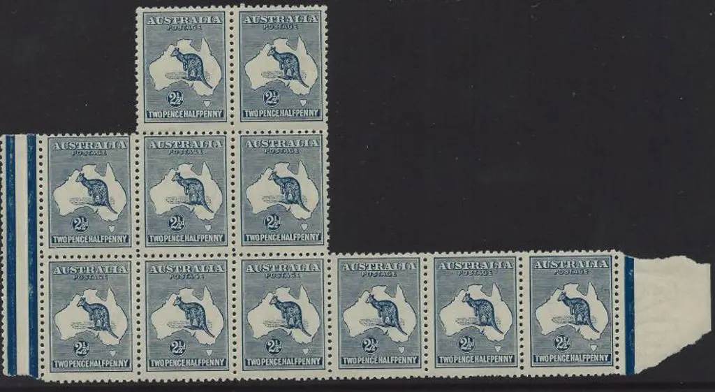 1915-28 3rd wmk  2½d deep blue irregular block ... Image 1++