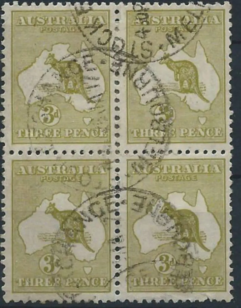 1915-28 3rd wmk  3d olive with inverted wmk in F/U ... Image 1++