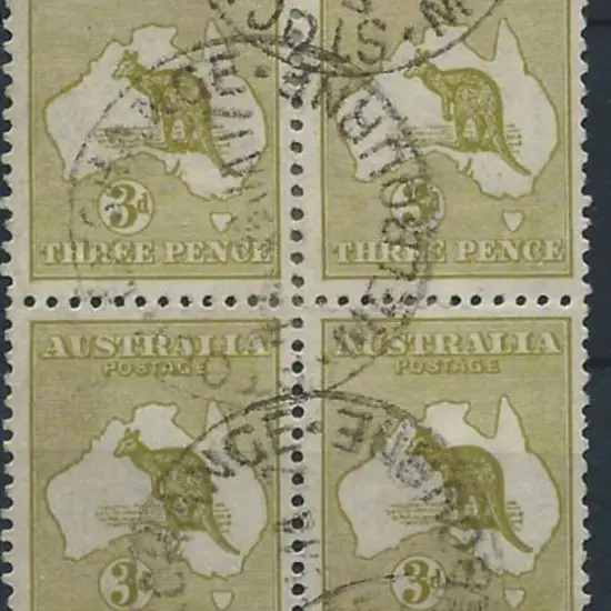 1915-28 3rd wmk  3d olive with inverted wmk in F/U ...