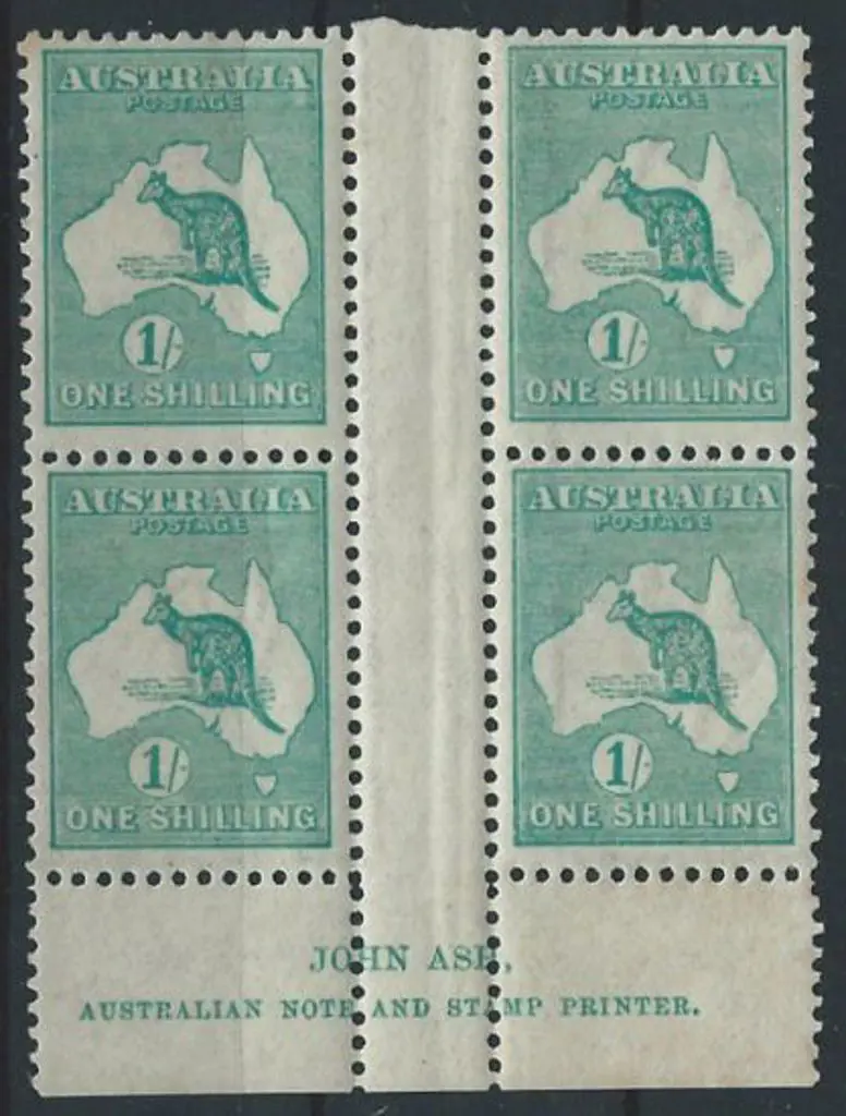1915-28 3rd wmk  1/- emerald Die IIB MUH Ash ... Image 1++