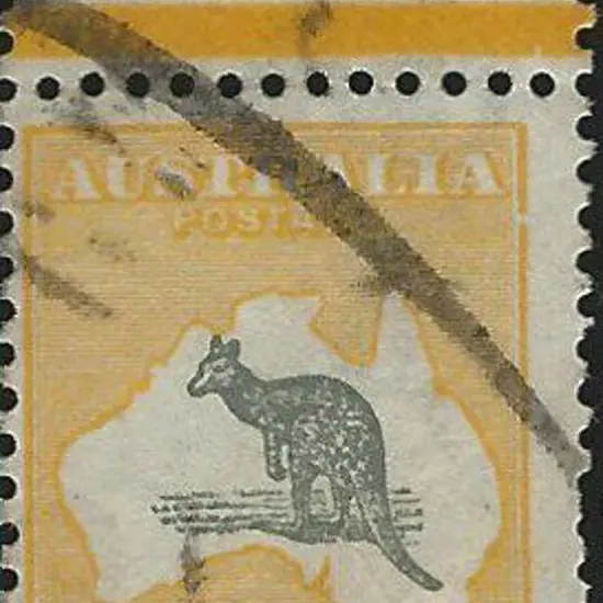 1915-28 3rd wmk  5/- grey & yellow with "broken ...