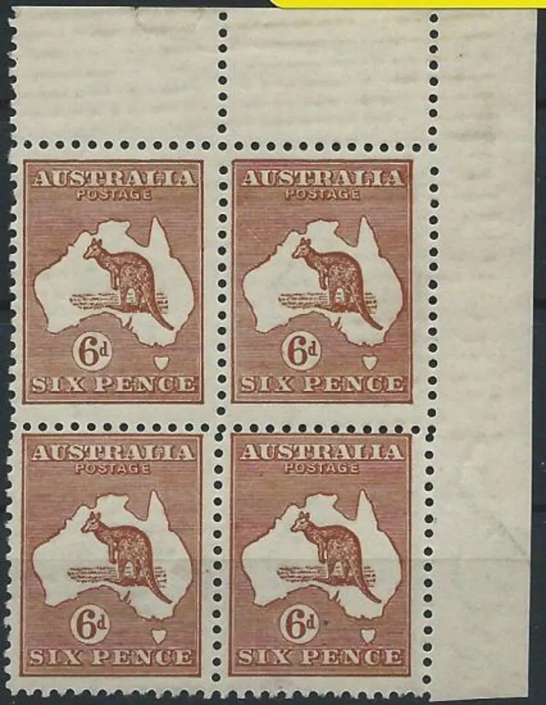 1915-28 3rd wmk  6d chestnut top right corner ... Image 1++