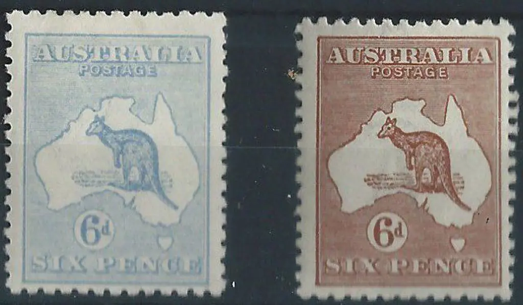 1915-28 3rd wmk  6d dull blue & 6d chestnut. Both ... Image 1++