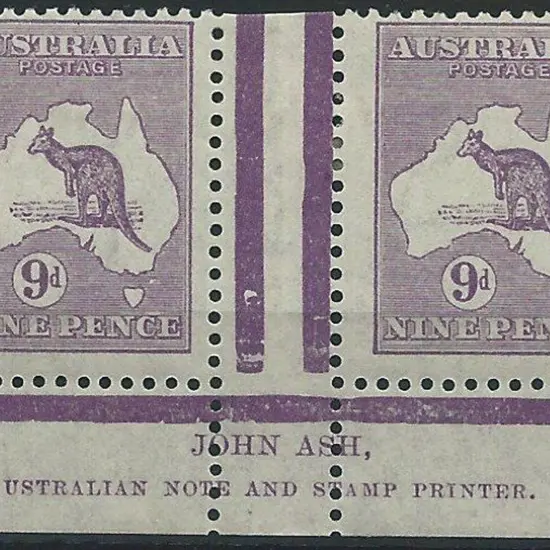 1915-28 3rd wmk  9d violet Die IIB Plate 3 Ash ...