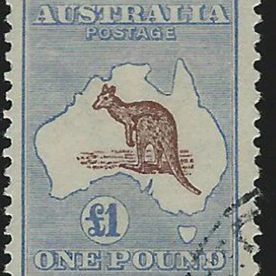 1915-28 3rd wmk  £1 purple-brown & blue F/U by ...