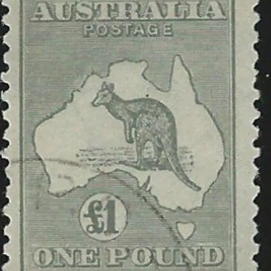 1915-28 3rd wmk  £1 grey F/U with light lower left ...