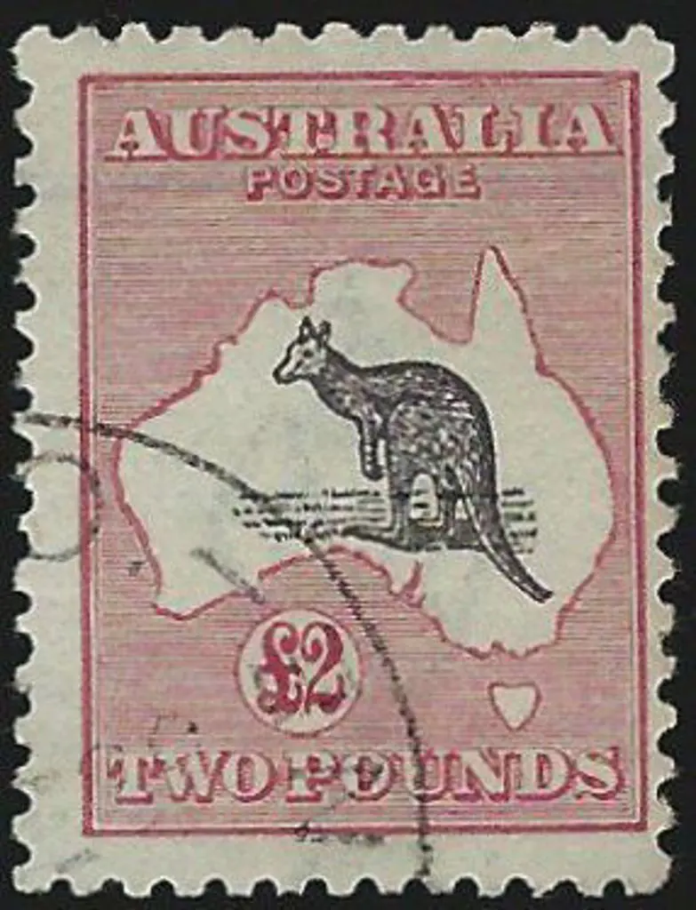 1915-28 3rd wmk  £2 purple black & rose F/U with ... Image 1++