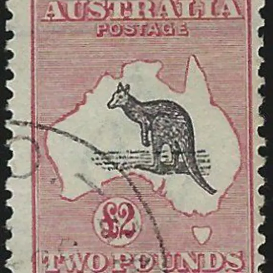 1915-28 3rd wmk  £2 purple black & rose F/U with ...