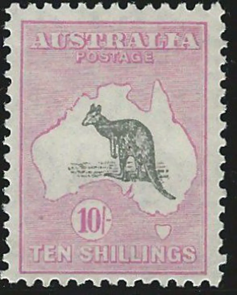 1923-30 Smult 10/- grey & pale pink with "broken ... Image 1++