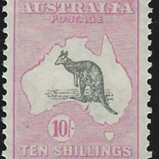 1923-30 Smult 10/- grey & pale pink with "broken ...