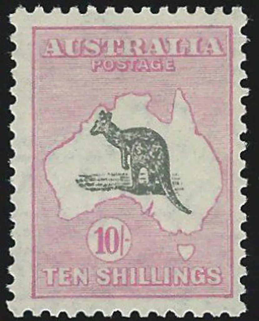 1923-30 Smult 10/- grey & pink. Fresh MUH, centred ... Image 1++