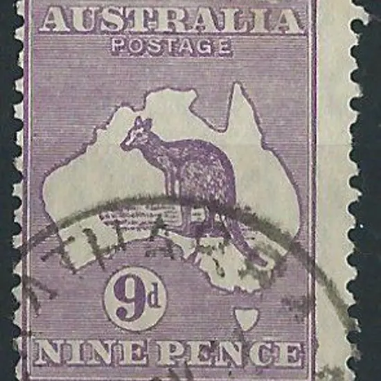 1923-30 Smult 9d violet with "shading breaks over ...