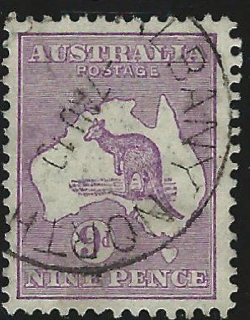 1931-47 CofA 9d violet with "shading breaks over ... Image 1++
