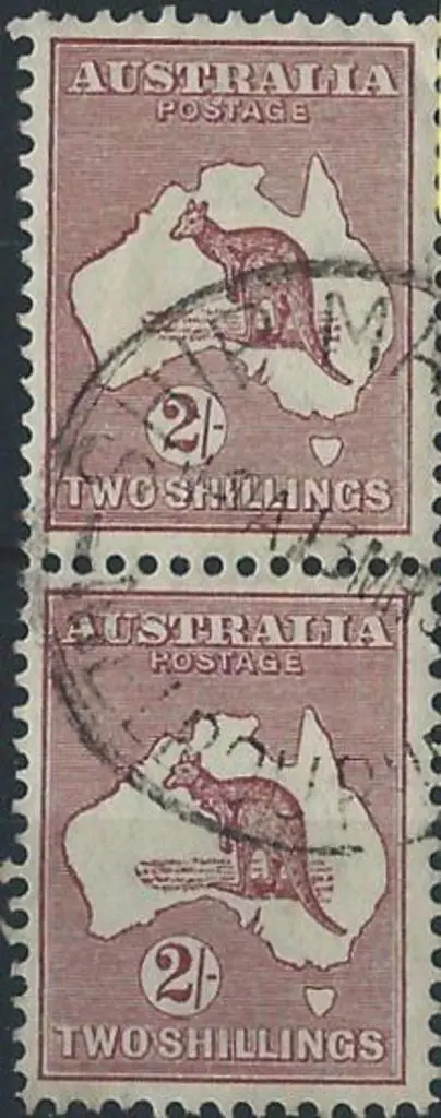 1931-47 CofA 2/- maroon die II with "cut throat ... Image 1++