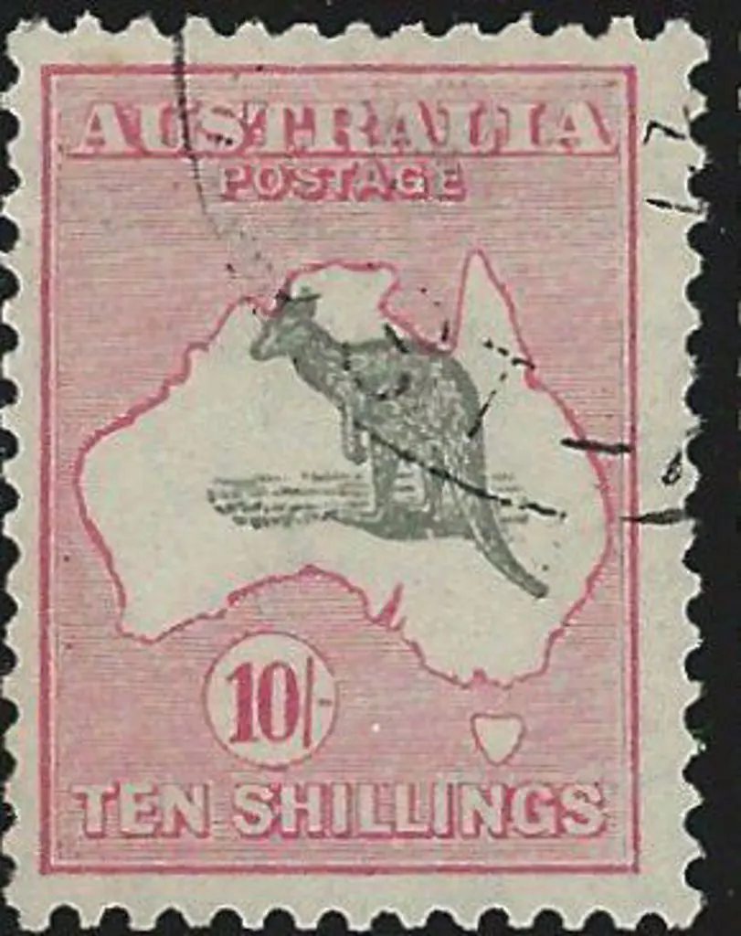1931-47 CofA 10/- grey & pink Die II. F/U & well ... Image 1++