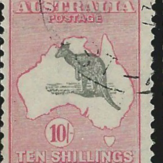 1931-47 CofA 10/- grey & pink Die II. F/U & well ...