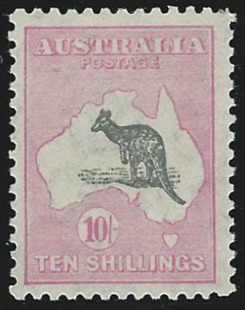 1931-47 CofA 10/- grey & pink. Well centred with ... Image 1++