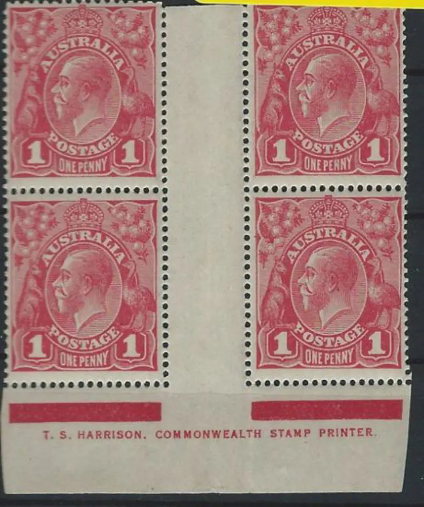 1914-20 Single wmk 1d carmine-red Harrison one ... Image 1++