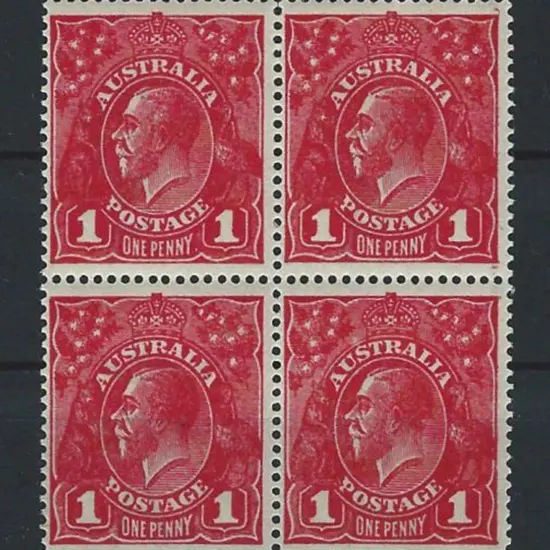 1914-20 Single wmk 1d aniline carmine well centred ...