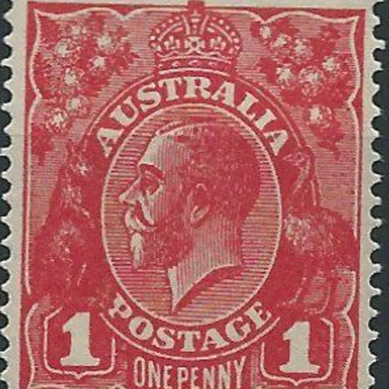 1914-20 Single wmk 1d carmine-red Die III. Centred ...