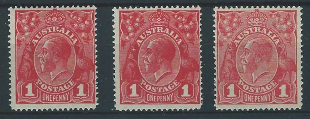 1914-20 Single wmk 1d carmine-red, deep bright red ... Image 1++