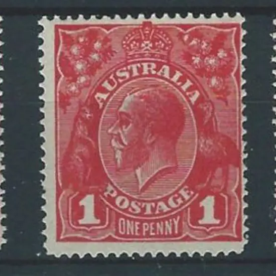 1914-20 Single wmk 1d carmine-red, deep bright red ...
