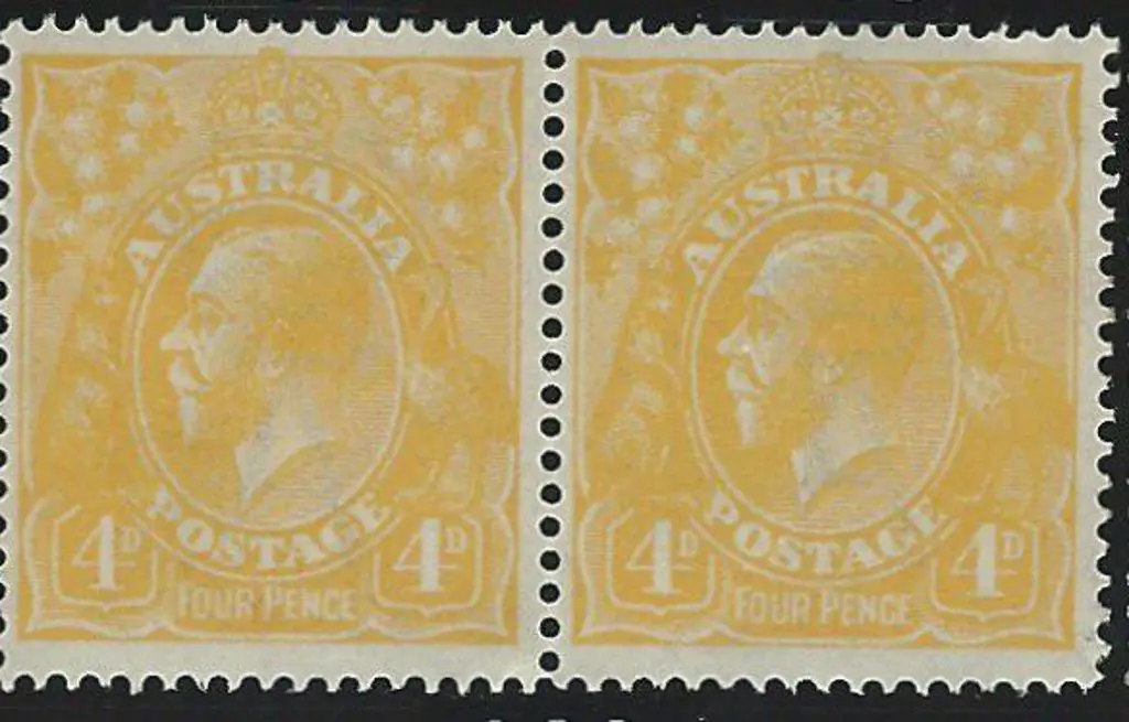1914-20 Single wmk 4d pale orange-yellow ... Image 1++