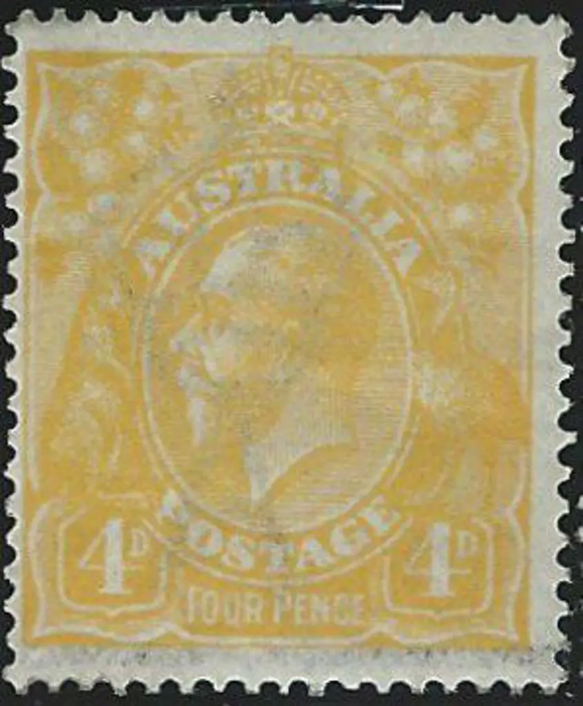1914-20 Single wmk 4d pale orange with wmk showing ... Image 1++