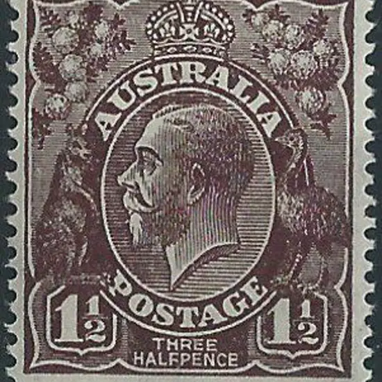 1918-20 Large Mult Perf.14 1½d black brown with ...