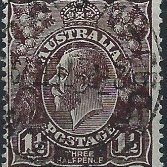 1918-20 Large Mult Perf.14 1½d black brown on very ...