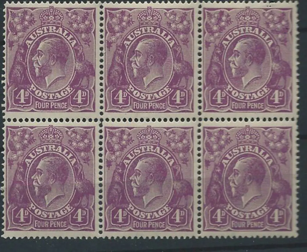 1918-23 Single wmk 4d violet. Well centred MUH ... Image 1++