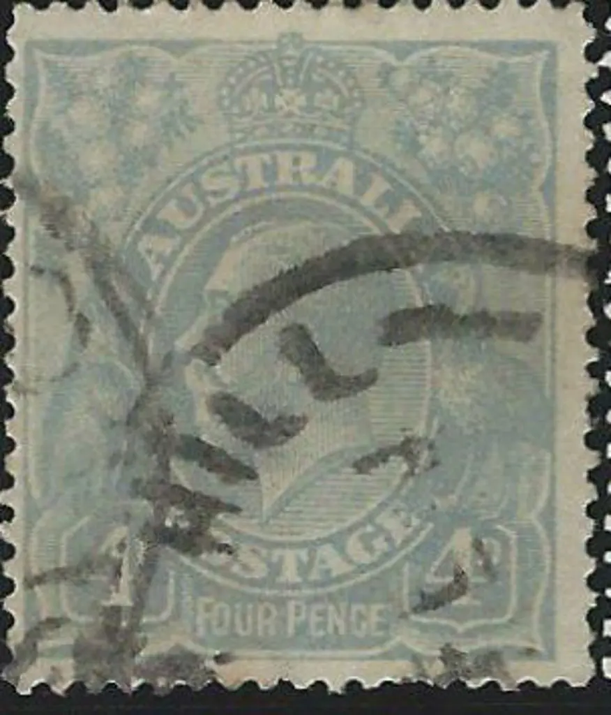 1918-23 Single wmk 4d blue Harrison printing with ... Image 1++