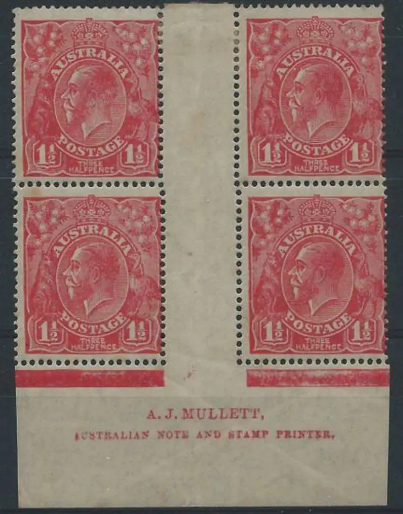 1926-30 SM wmk Perf. 14 1½d red Die II, plate 1a, ... Image 1++