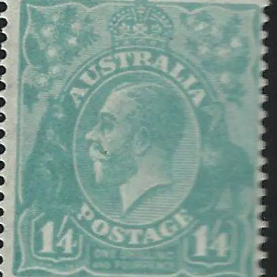 1926-30 SM wmk Perf. 14 1/4d greenish blue. ...