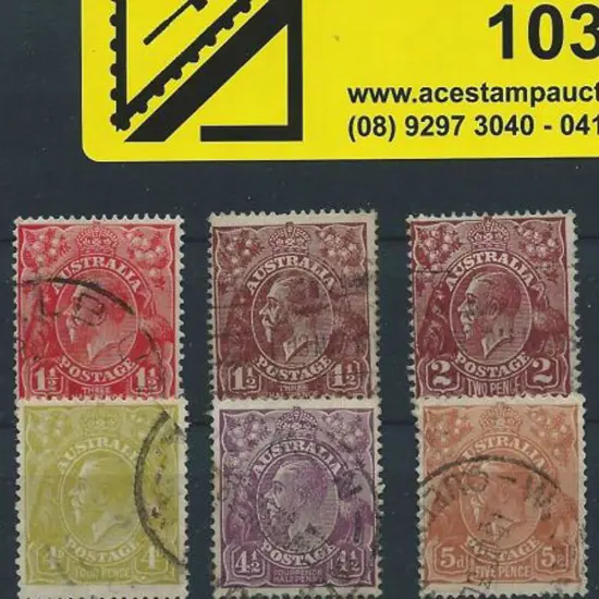 1926-30 SM wmk Perf 13½x12½  ½d to 1/4d good to ...