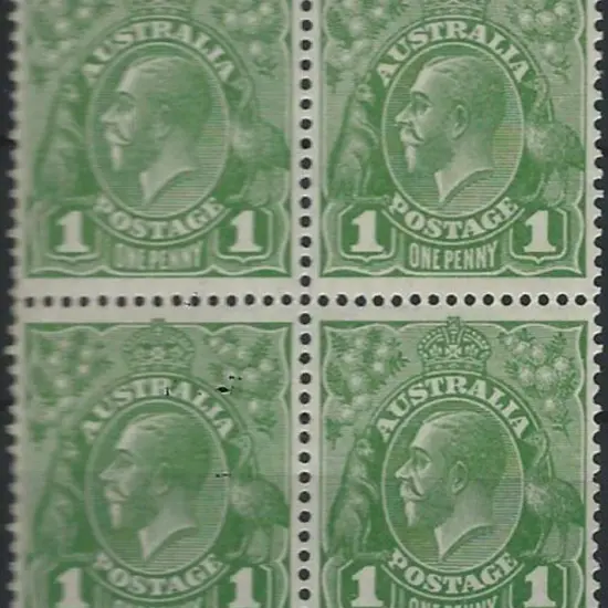 1926-30 SM wmk Perf 13½x12½  1d green Die I/II ...
