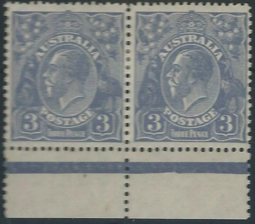 1926-30 SM wmk Perf 13½x12½  3d blue type A & B ... Image 1++