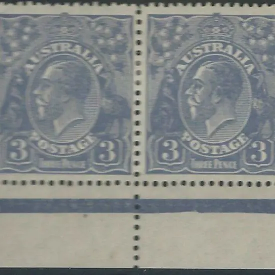 1926-30 SM wmk Perf 13½x12½  3d blue type A & B ...