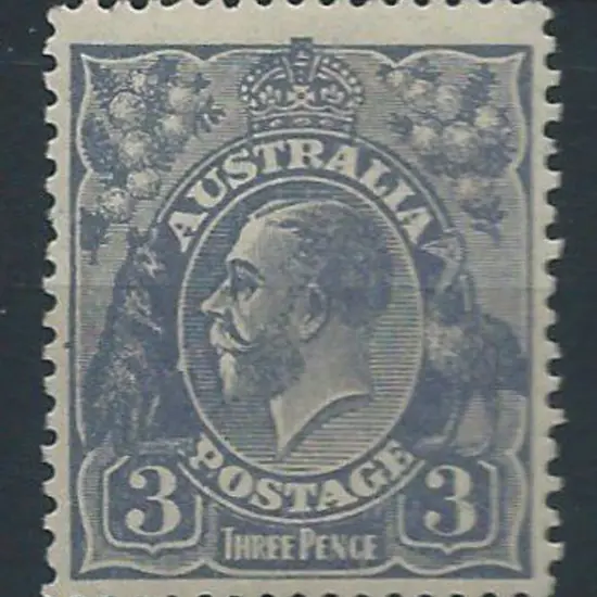 1926-30 SM wmk Perf 13½x12½  3d blue with "white ...