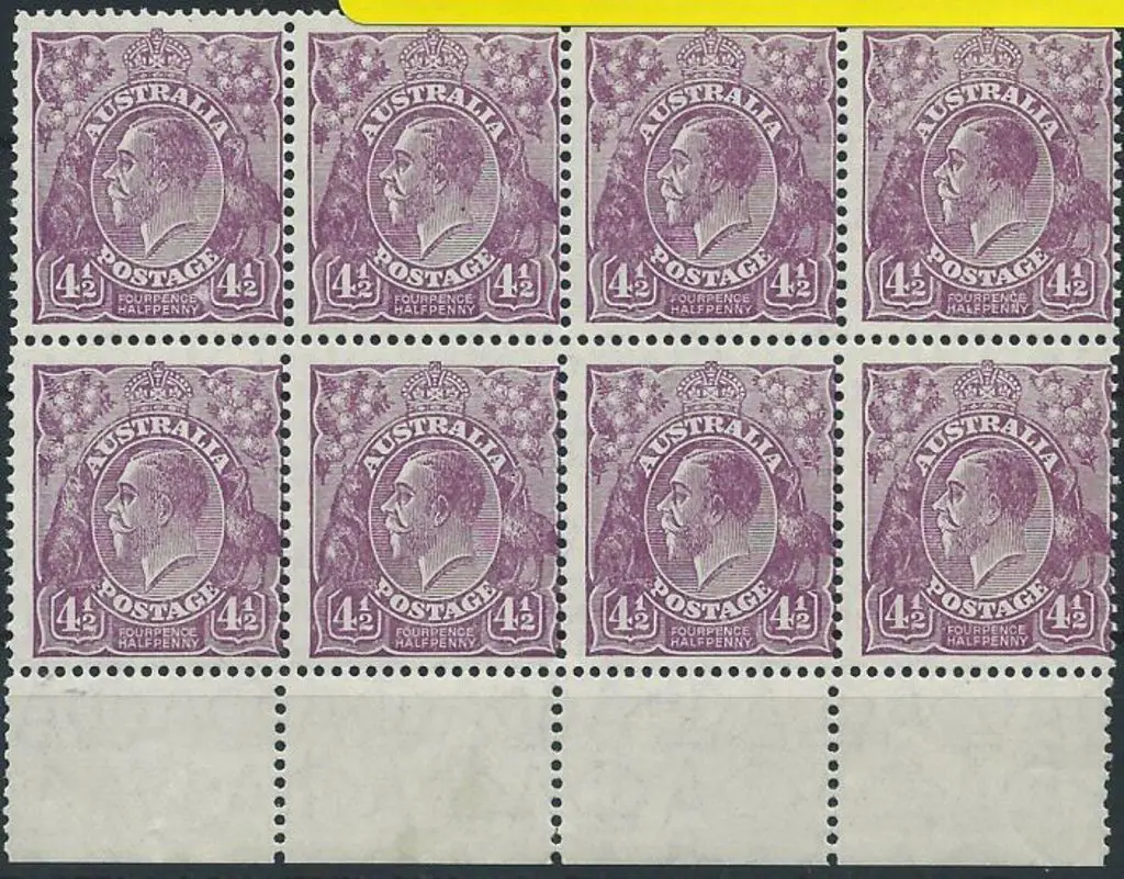 1926-30 SM wmk Perf 13½x12½  4½d violet bottom ... Image 1++