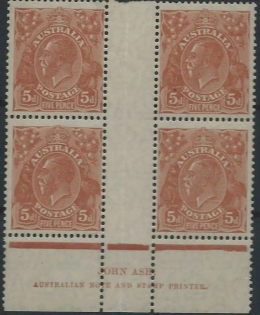 1926-30 SM wmk Perf 13½x12½  5d orange-brown John ... Image 1++
